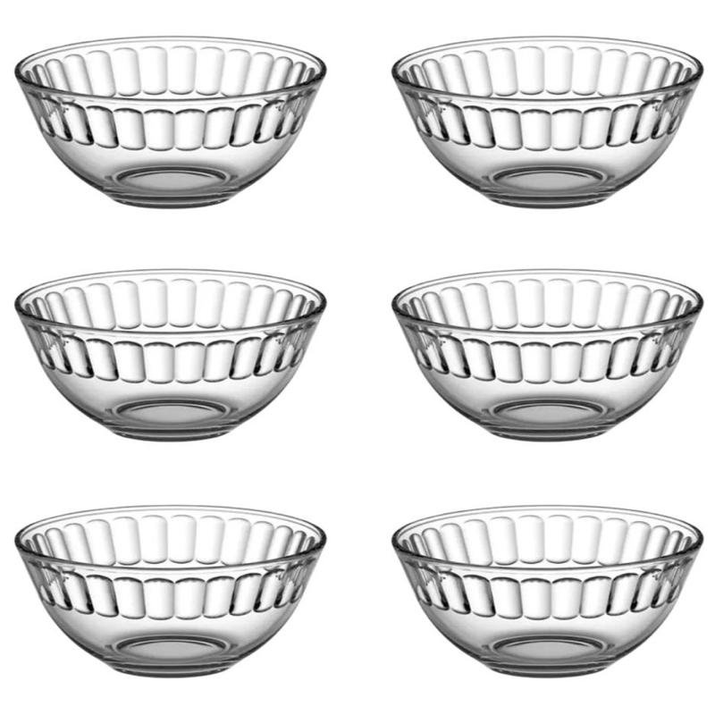 Conjunto 6 Unidades Bowl Carmine Vidro Transparente 350ml Tigela Cumbuca Sobremesa