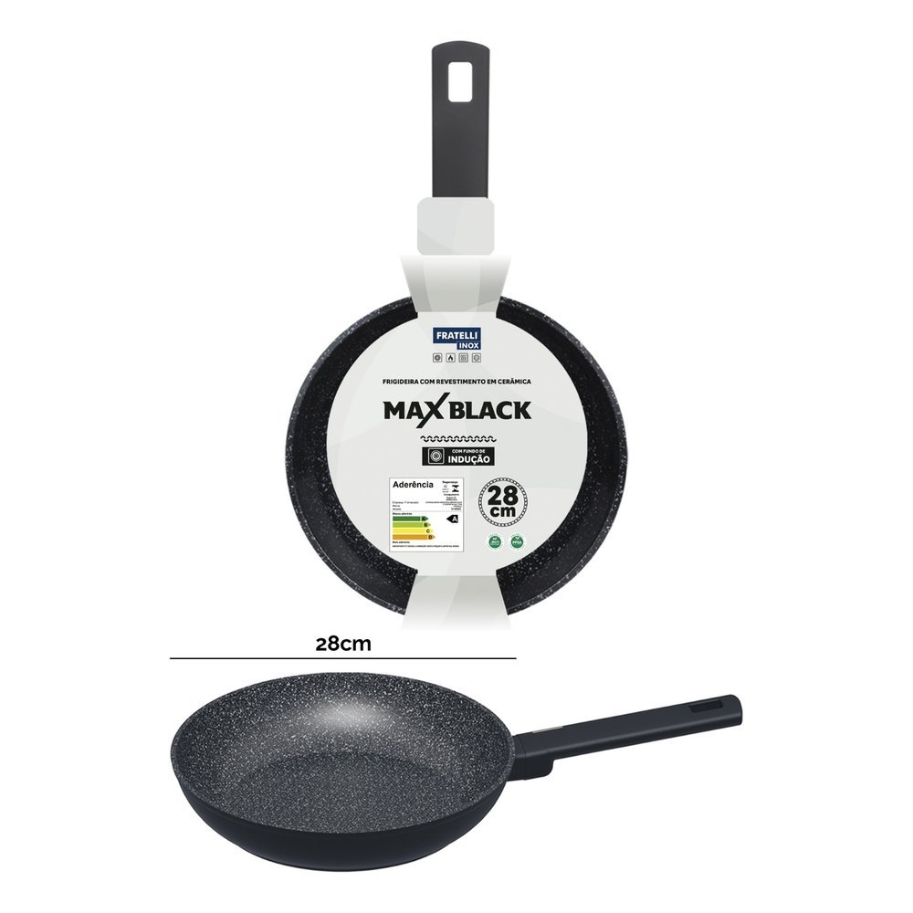 Frigideira Cerâmica com Fundo de Indução 28cm - Preta