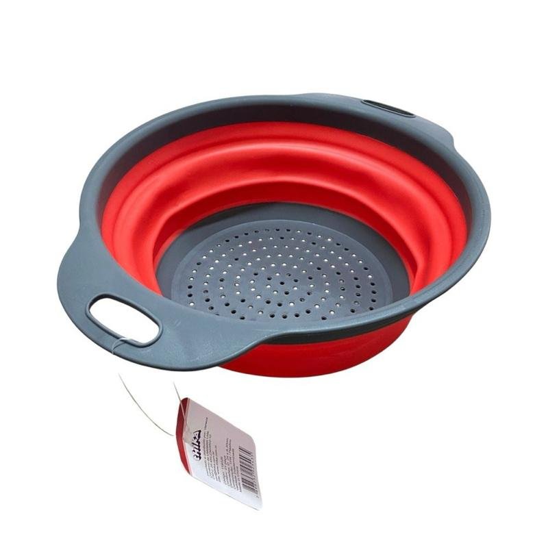 Escorredor Dobrável Retrátil 24cm - Vermelho