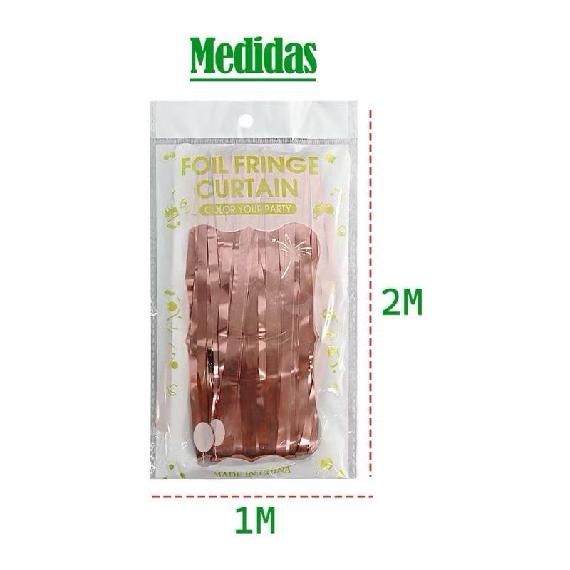 Cortina Metalizada Fitas Para Decoração Natal E Ano Novo Virada Fitas para Fixação 2 Metros