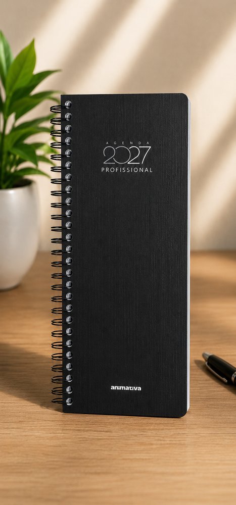 Agenda Anual Capa Dura Espiral 2027 - Preta