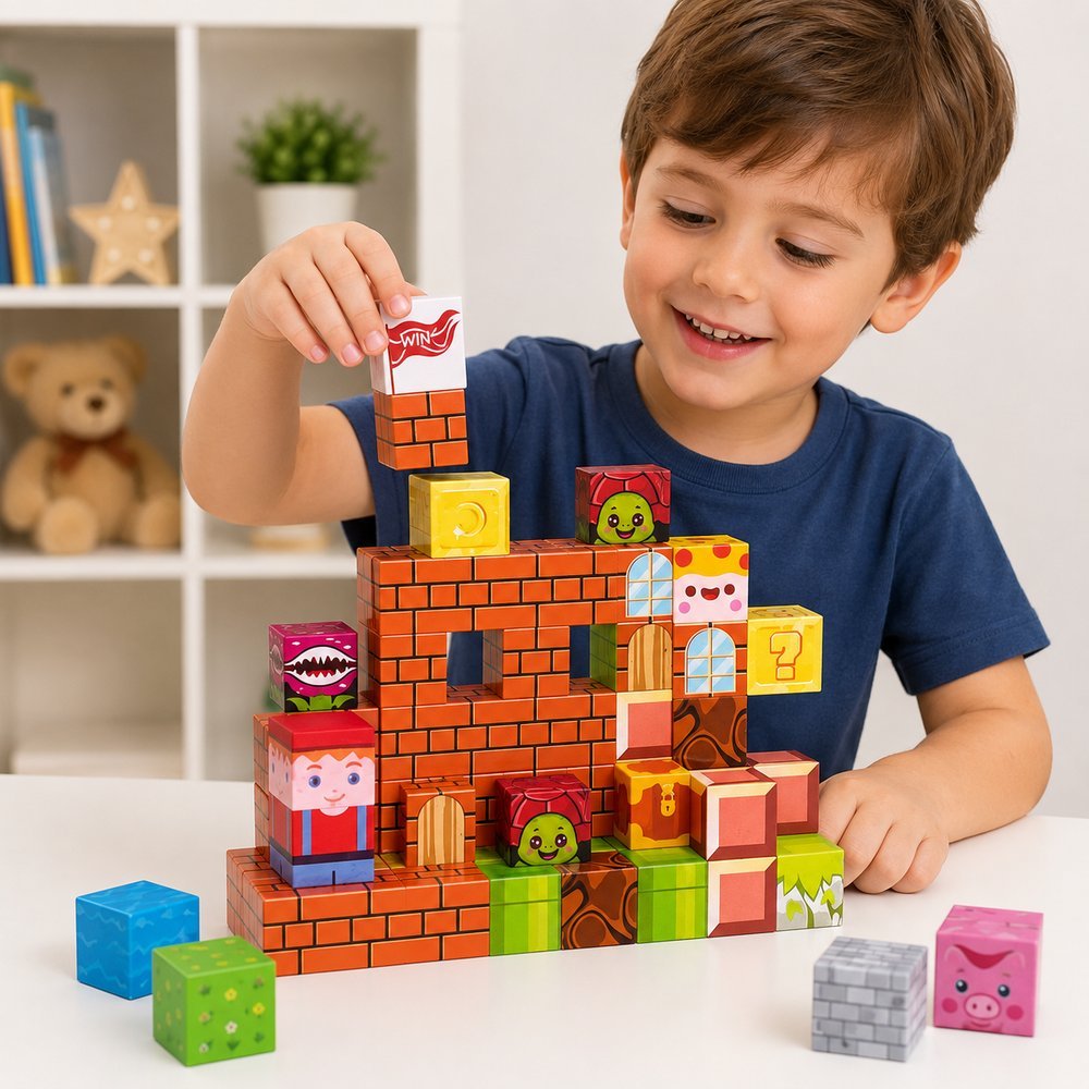 Kit Bloco Magnético Infantil com 60 Peças - Verde