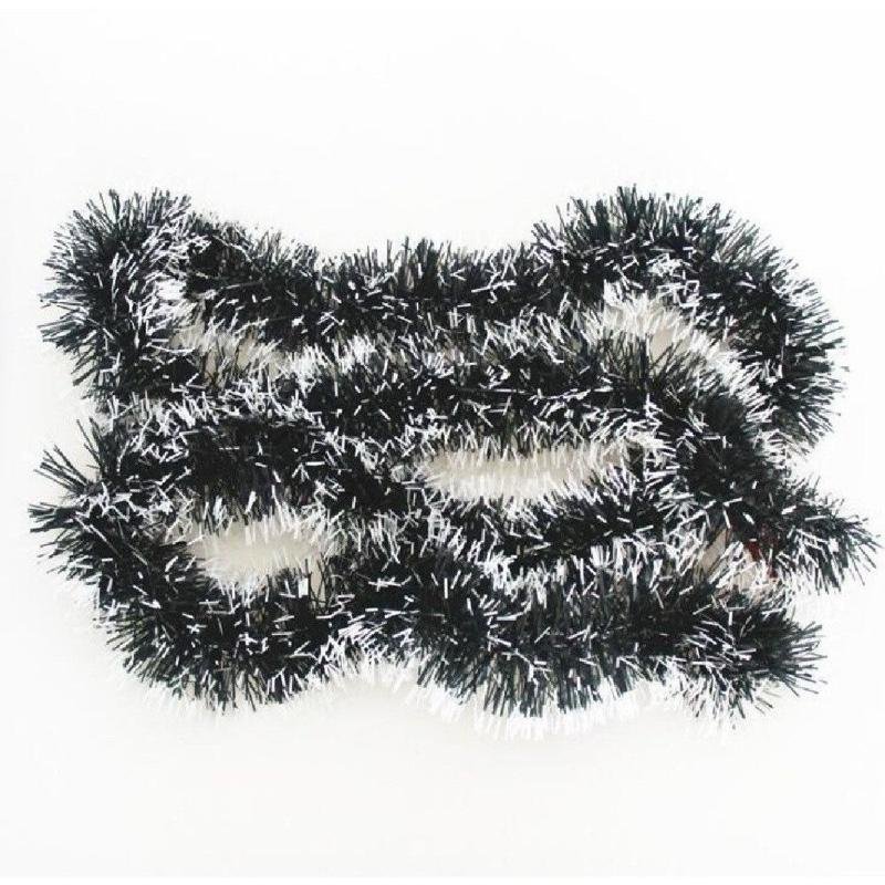Festão Verde Nevado 2m x 9cm Decoração Natal PVC e Arame Mesas Portas Jardins Estantes Na Ceia
