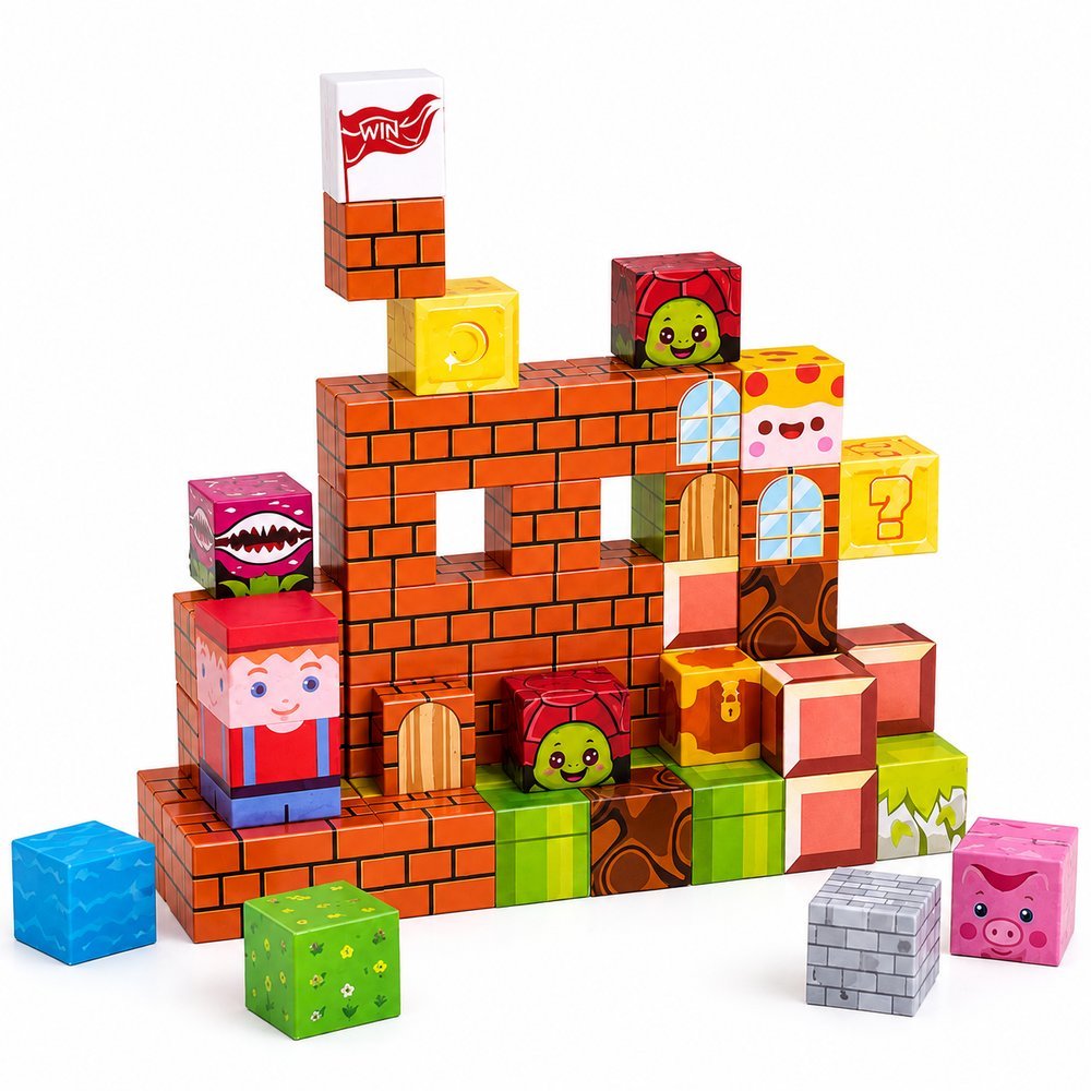 Kit Bloco Magnético Infantil com 60 Peças - Verde