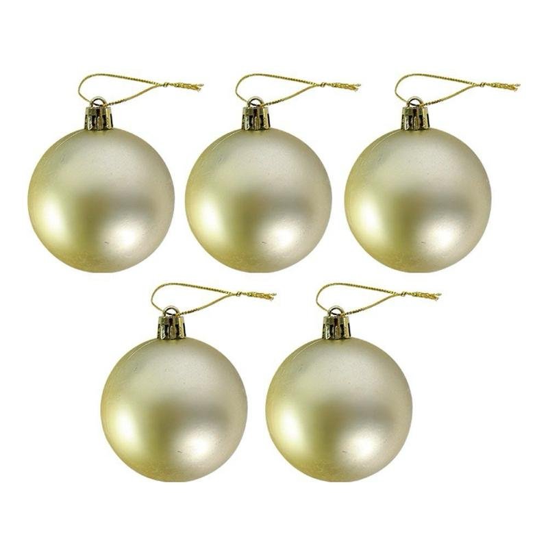 Kit Enfeites de Natal Completo Bolas Estrela Dourado e Vermelho Conjunto Com 40 Peças Variadas