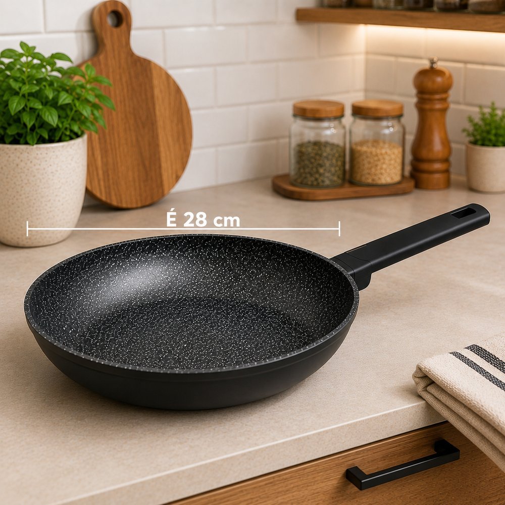 Frigideira Cerâmica com Fundo de Indução 28cm - Preta