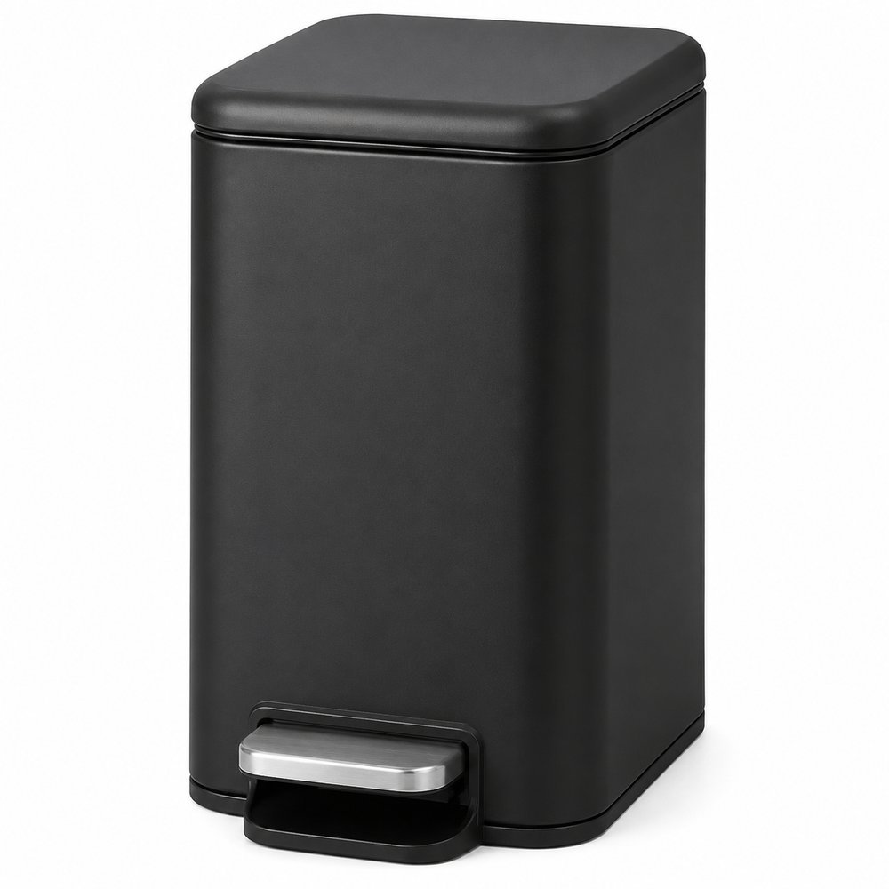 Lixeira com Pedal Linea Matte 5 Litros - Preto Fosco