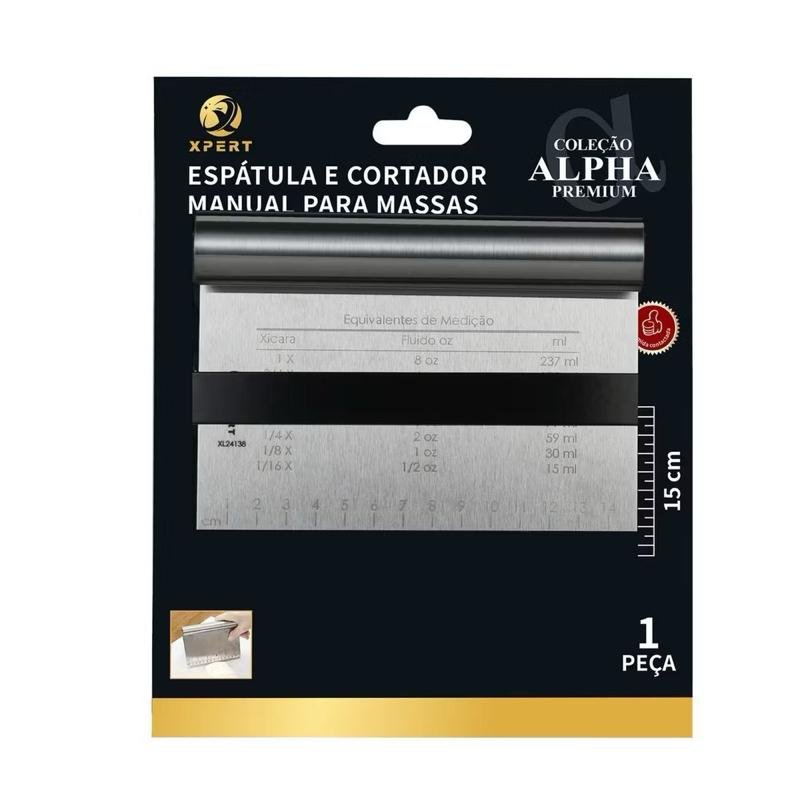 Espátula e Cortador Manual de Massa Raspador Legumes Inox Cozinha
