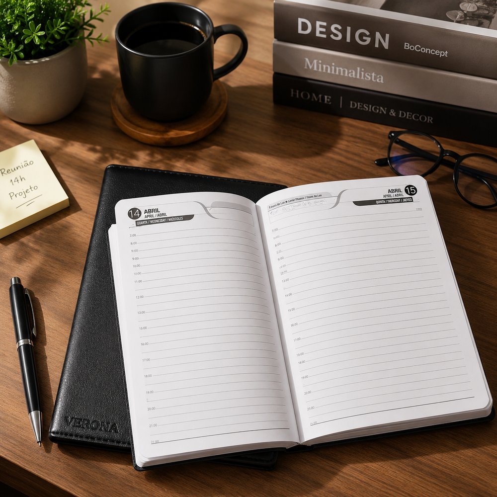 Agenda Anual 2027 Com 168 Folhas - Preto