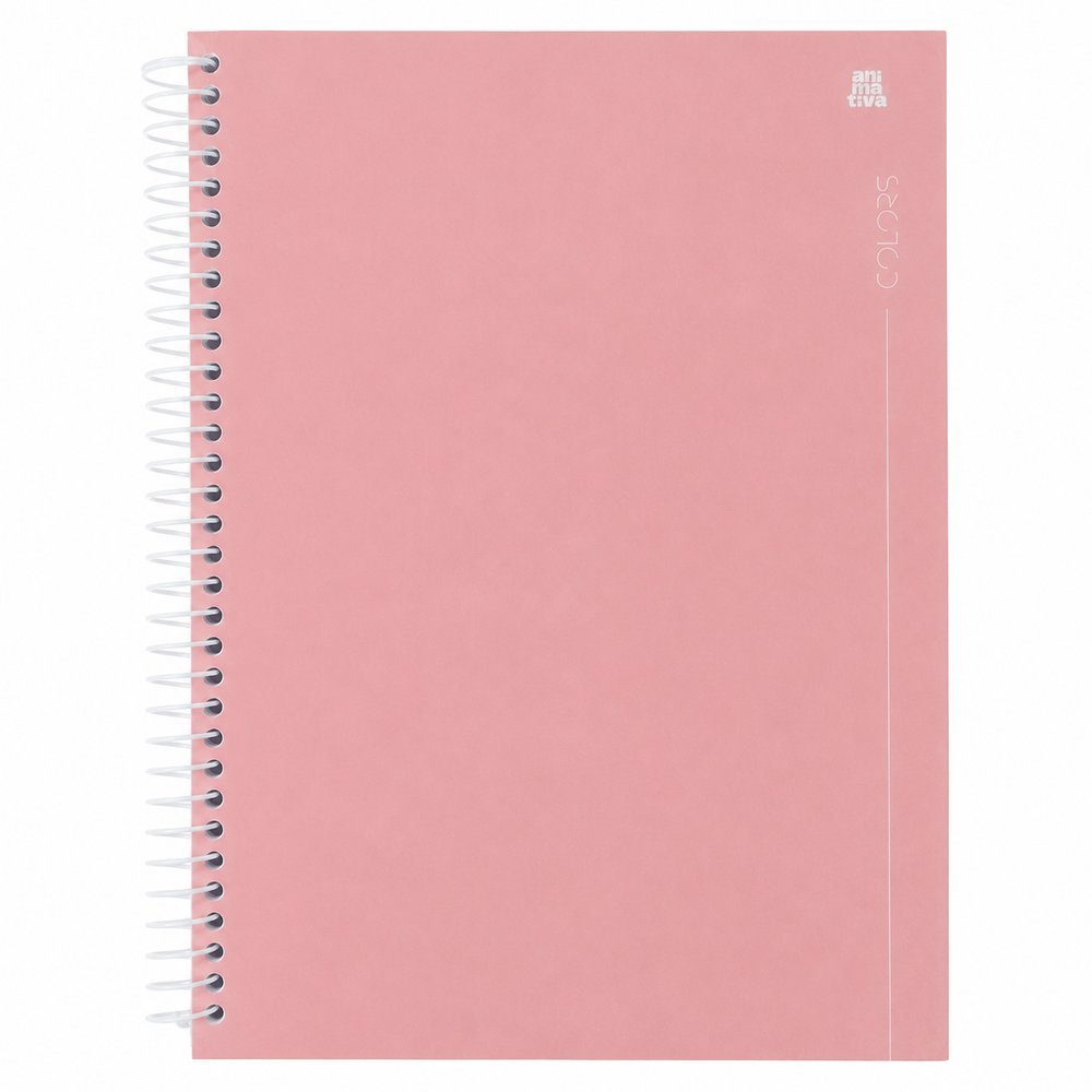 Caderno universitário Espiral 10 Matérias 160 Folhas - Rosa