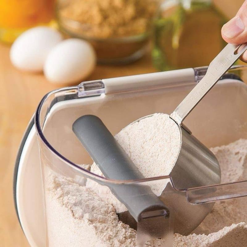 Kit 4 Potes Herméticos Cozinha Armazena Grãos Cereais Farinhas Temperos Vedação Para Armários Despensas Bancadas