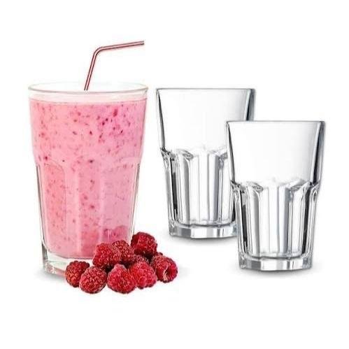 Kit 3 Copos De Vidro 350ml Bebidas Sucos Naturais Refrigerantes Água Vitaminas Drinks Coquetéis