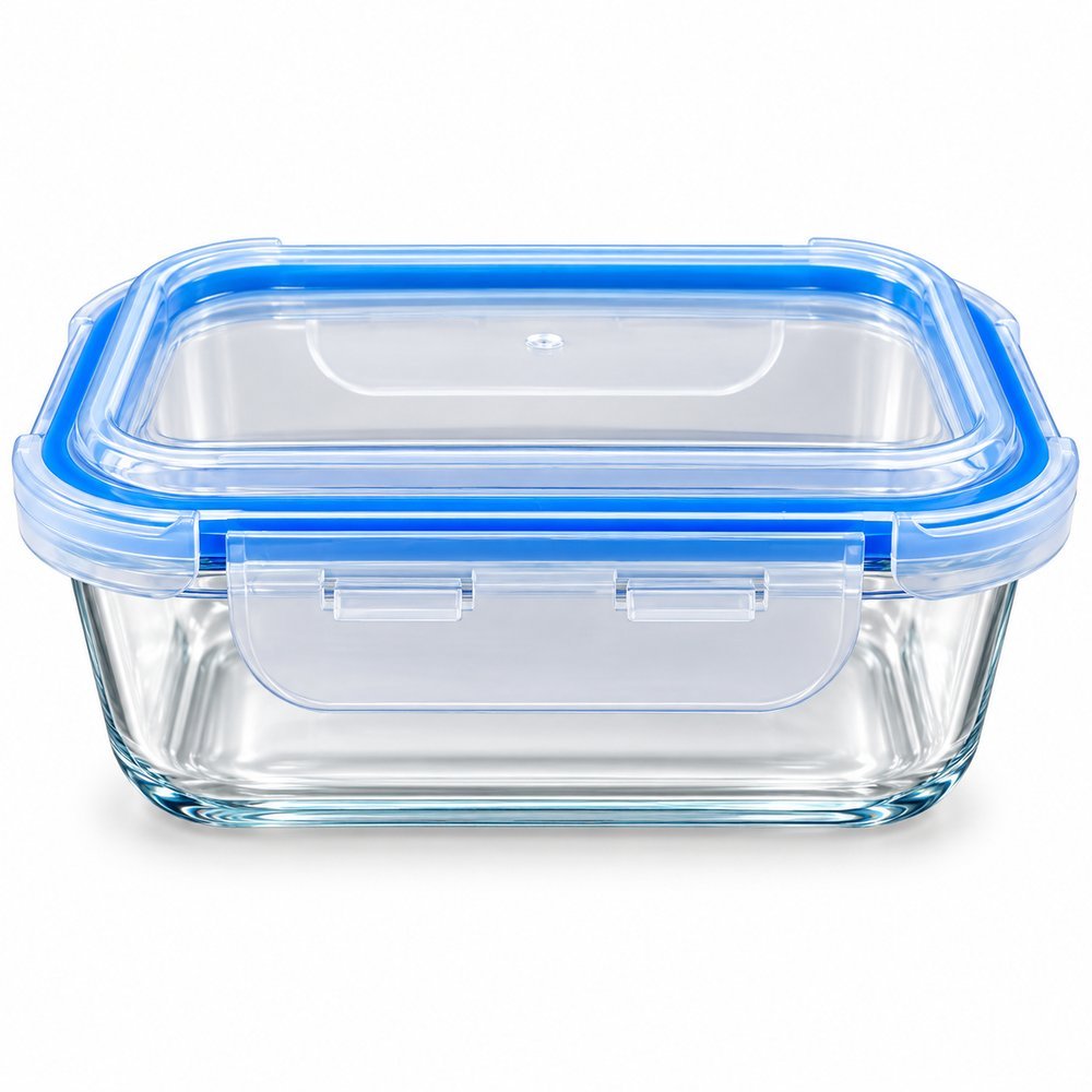 Pote Hermético Retangular de Vidro 640ml