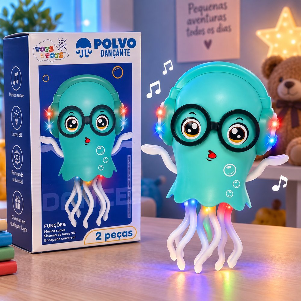 Polvo Dançante Infantil com Luz Som Música e Movimento