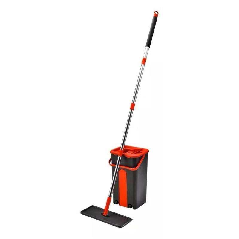 Flat Mop Rodo Lava e Seca com Balde e 1 Refil Microfibra Lavável Limpeza Rodo Mágico 5 Litros