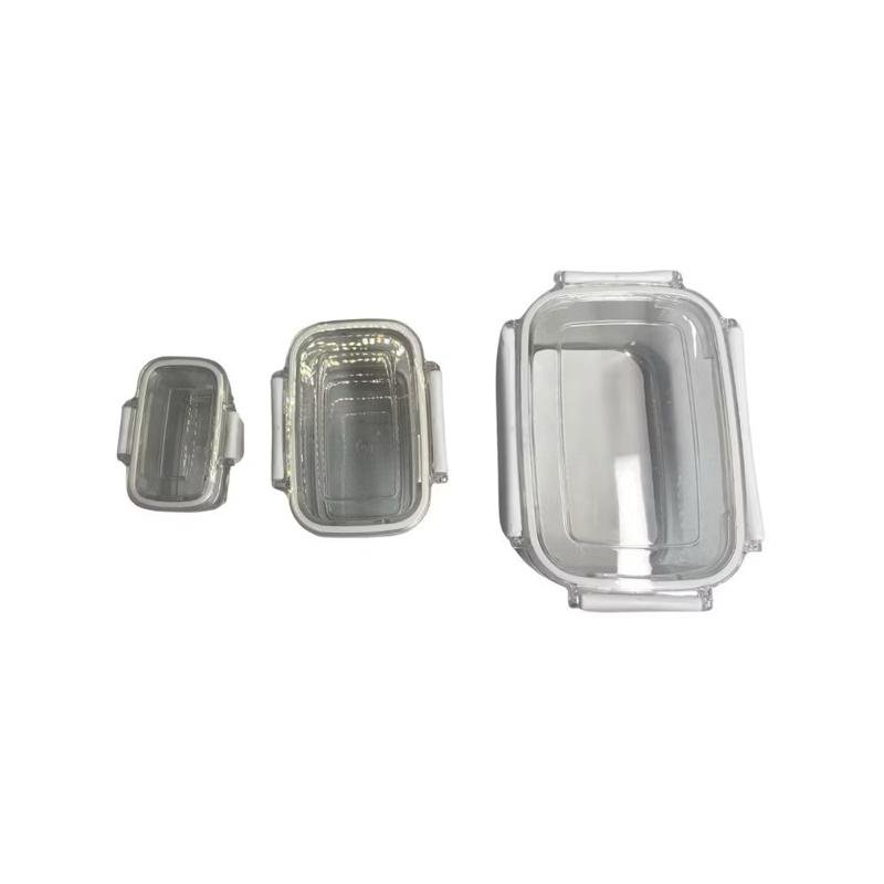 Kit Conjunto 3 Potes 50ml 150ml 350ml / 60ml 160ml 380ml Hermético Retangular Porta Mantimentos Alimentos Cozinha