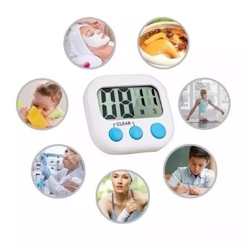 Relogio Digital Cozinha Multifuncional Cronometro Temporizador com Imã Timer Certo Cozinhar Alimentos Portatil Sortido