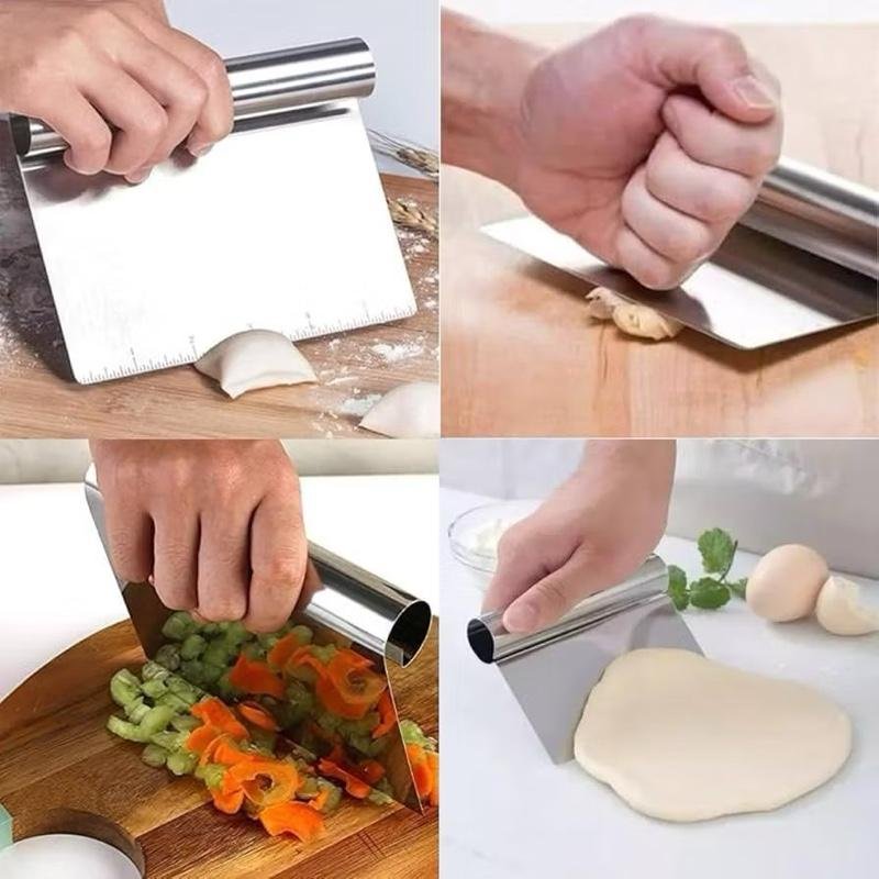 Espátula e Cortador Manual de Massa Raspador Legumes Inox Cozinha