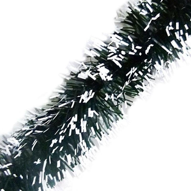 Festão Verde Nevado 2m x 9cm Decoração Natal PVC e Arame Mesas Portas Jardins Estantes Na Ceia