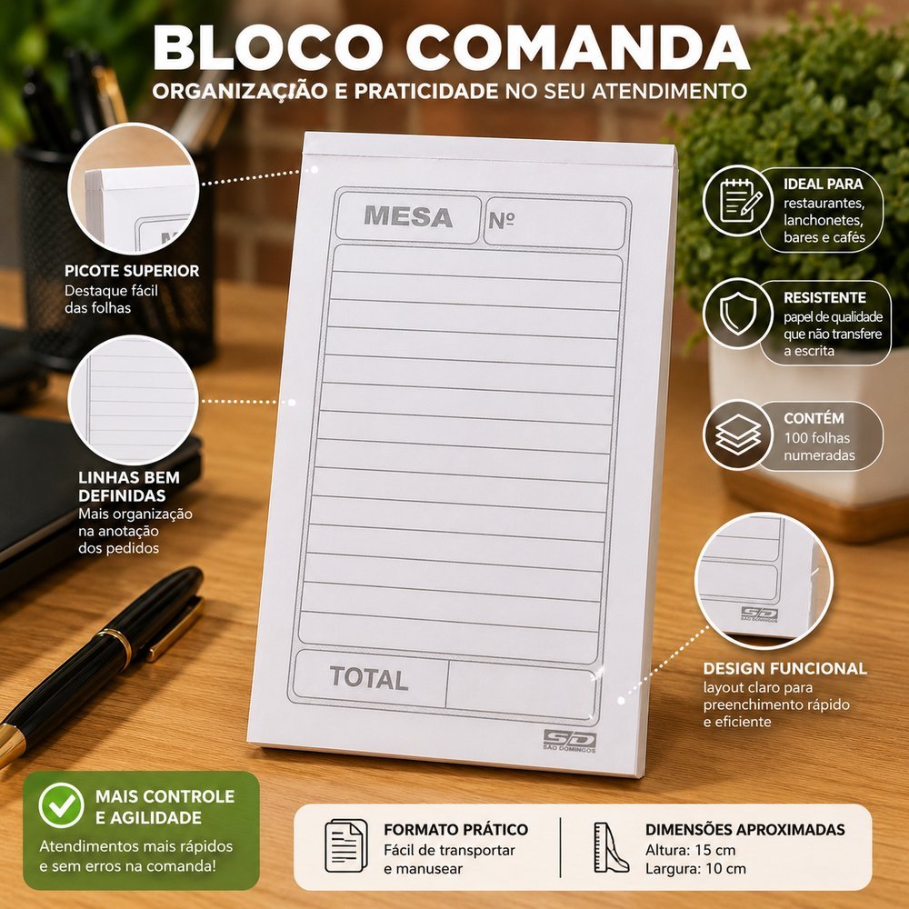 Pedido De Mesa com Carbono 50x2 Folhas