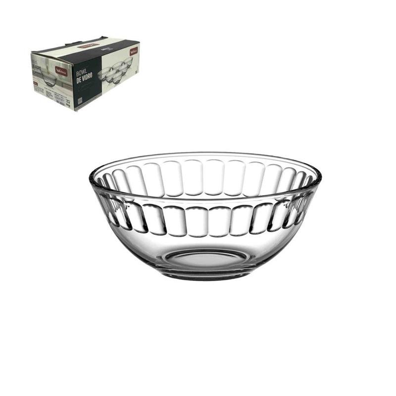Conjunto 6 Unidades Bowl Carmine Vidro Transparente 350ml Tigela Cumbuca Sobremesa Cor:6 unidades 350ml