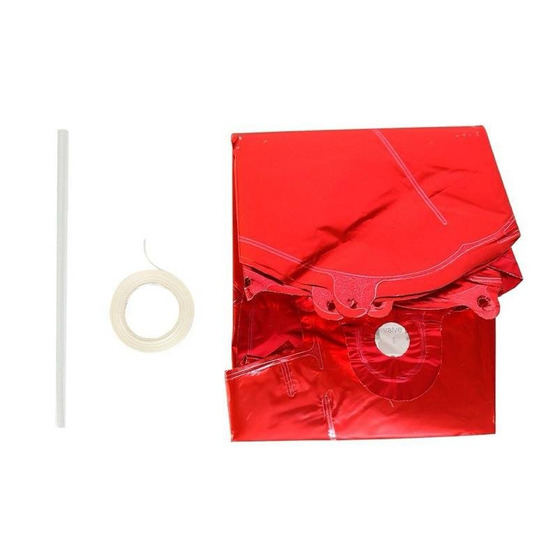 Kit Balões Balão Metalizado Vermelho De 37 Cm Com Assoprador Fitilho De 6 Metros Para Pendurar - Feliz Natal