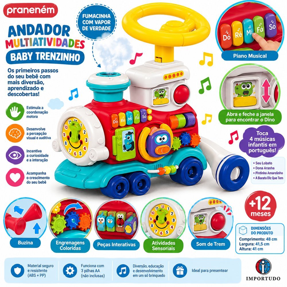 Andador Infantil Multiatividades Baby Trenzinho