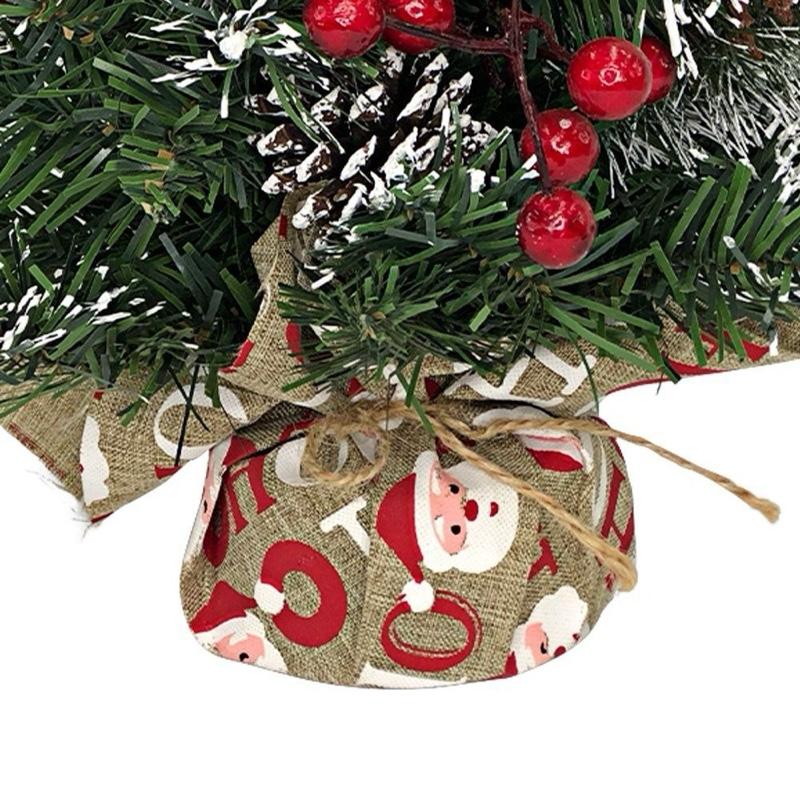 Mini Árvore De Natal Pinheiro 26cm Com Pinha Frutinhas Vermelhas e Laço Ideal Para Mesas Balcões ou Escritórios