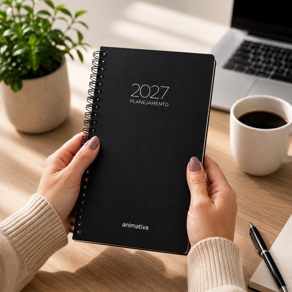 Agenda Anual Capa Dura Espiral 2027 - Preta