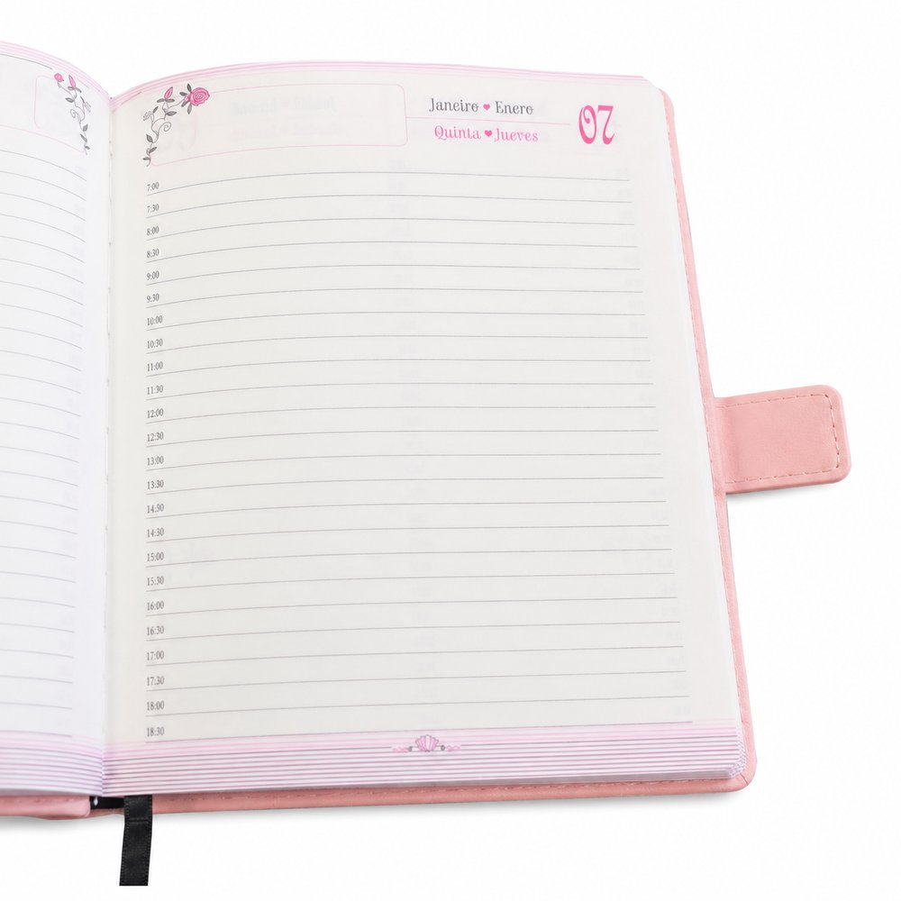 Agenda Anual de 2027 - Rosa
