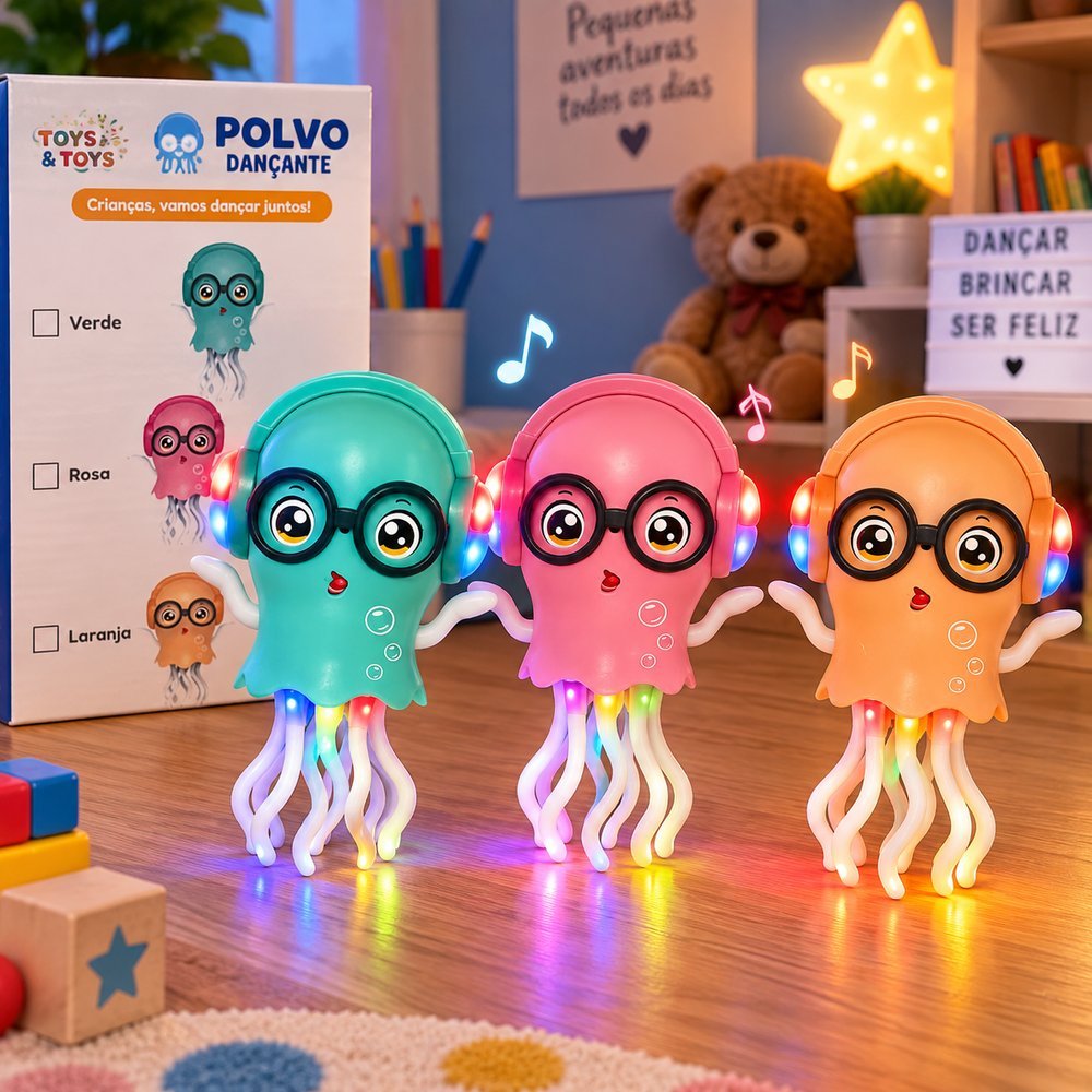 Polvo Dançante Infantil com Luz Som Música e Movimento
