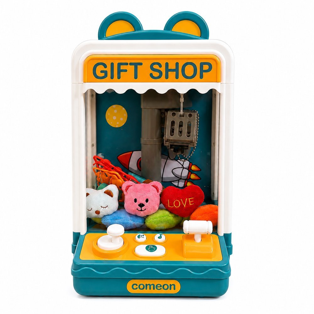 Máquina de Pegar Brinquedos Garra Infantil com Luz e Música - verde